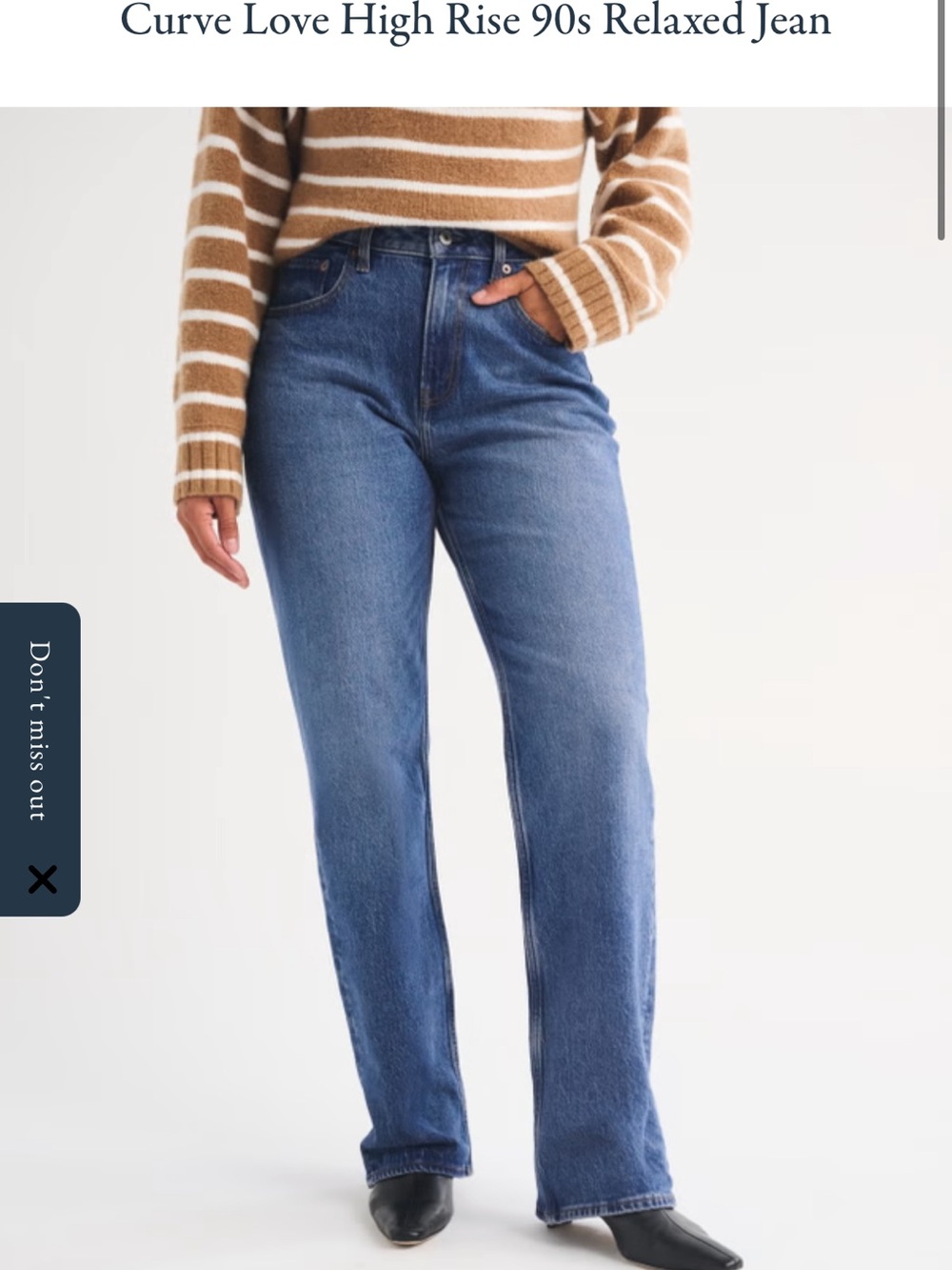 Abercrombie & Fitch Mid Blue High-Rise 90s Relaxed Straight Jeans Curve Love